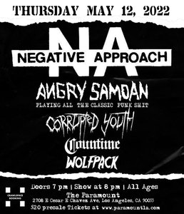 Концерт группы Negative Approach 12.05.2022 в Лос-Анджелесе, Калифорния
Концерт группы Negative Approach 12.05.2022 в Лос-Анджелесе, Калифорния
